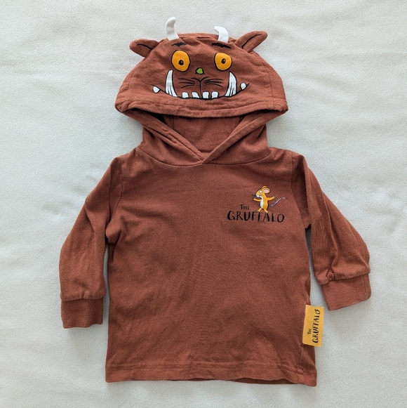 JoJo Maman Bebe Other - 🏷️ Gruffalo Baby Hoodie Brown Character Mouse Ears Prickles 6-9 Months  Costume